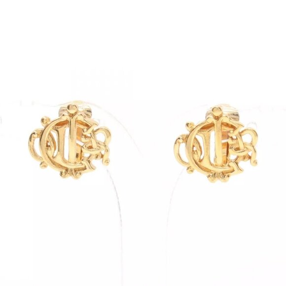 Dior Earring Gold Plated Used women CD - Picture 1 of 5